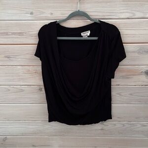 Cold Water Creek Elegant Black Drape Top